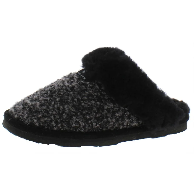 Bearpaw Womens Effie Boucle Sheepskin Mule Slippers