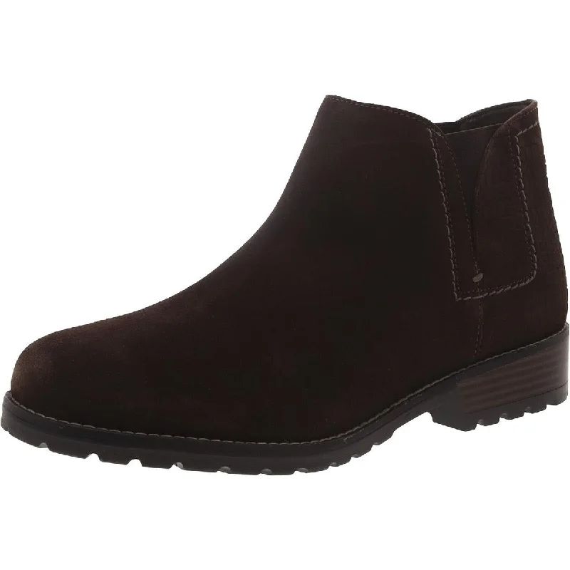 Clarks Womens Clarkwell Demi Suede Slip On Booties