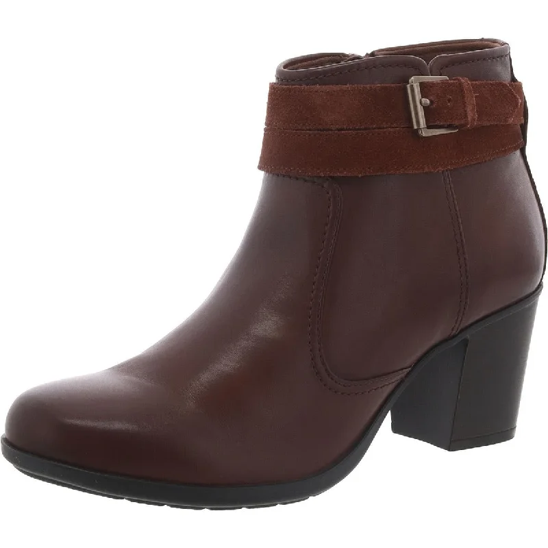 Clarks Womens Diane Peake Leather Zipper Ankle Boots