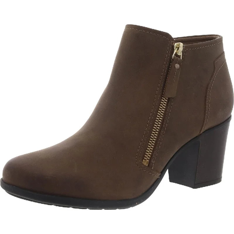 Clarks Womens Diane Pioneer Leather Zip Up Ankle Boots