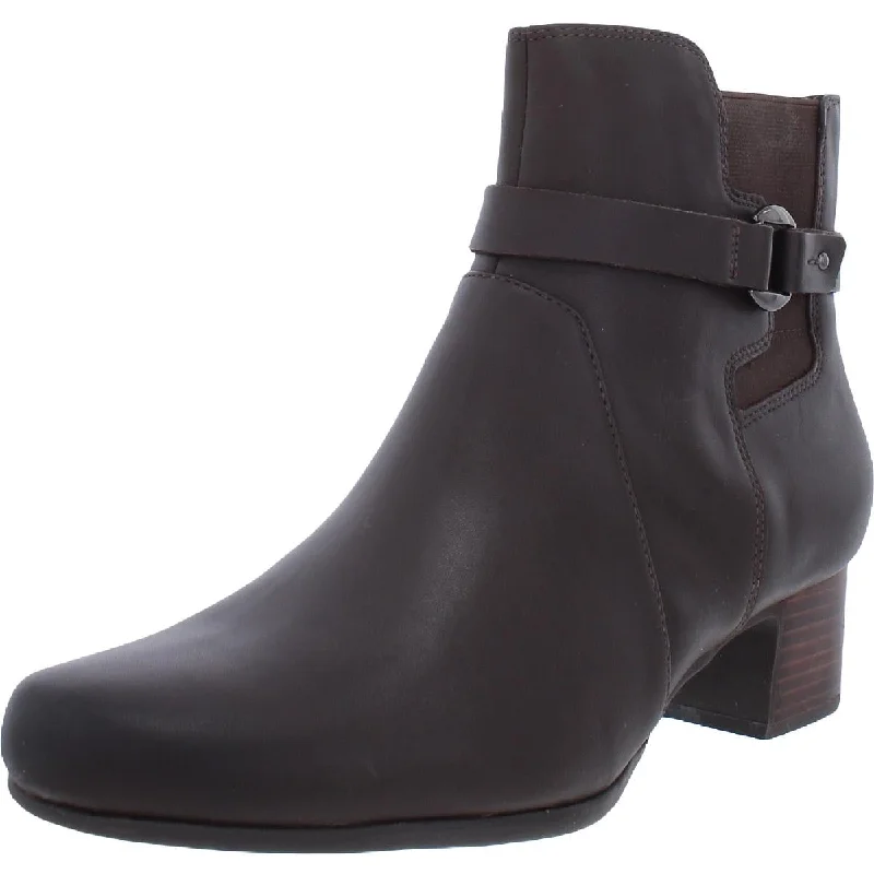 Clarks Womens Un Damson Mid Leather Ankle Ankle Boots