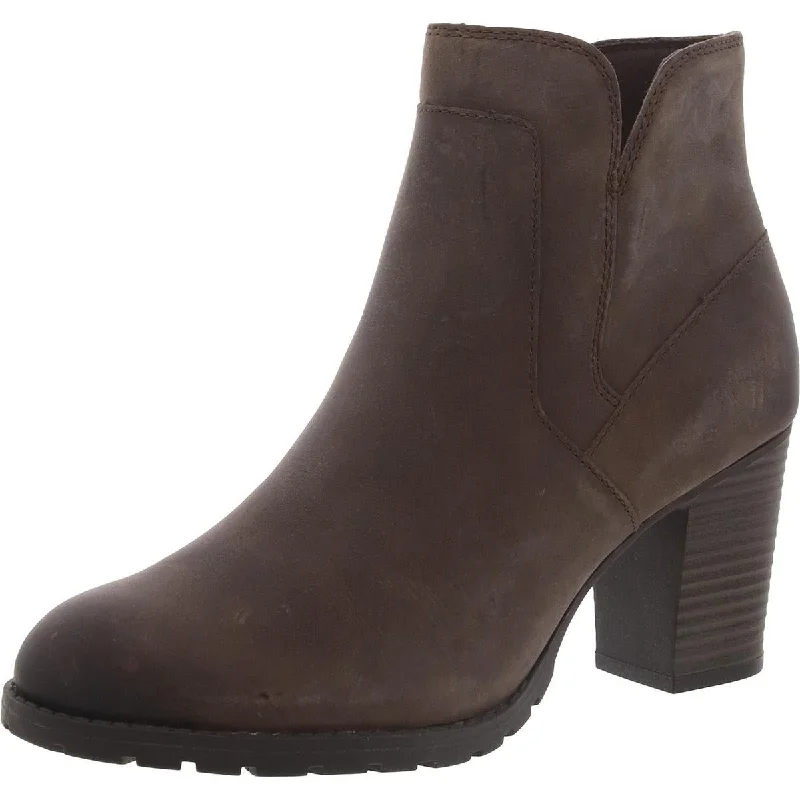 Clarks Womens Verona Step Leather Zip Up Ankle Boots