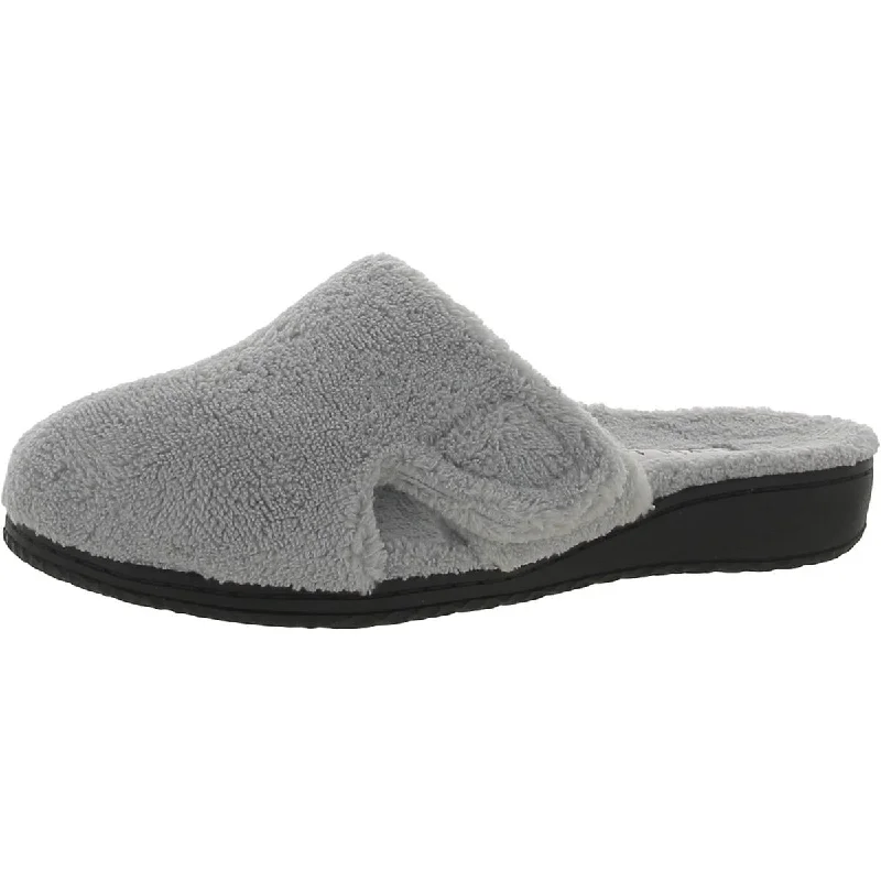 David Tate Womens Cuddle French Terry Closed Toe Slide Slippers