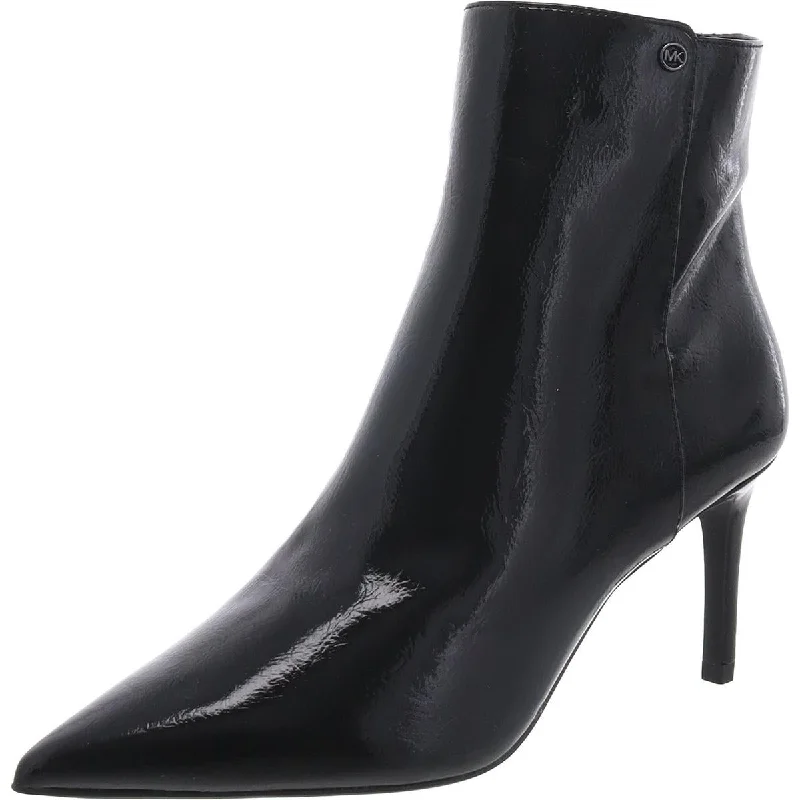 MICHAEL Michael Kors Womens Patent Pointed Toe Ankle Boots