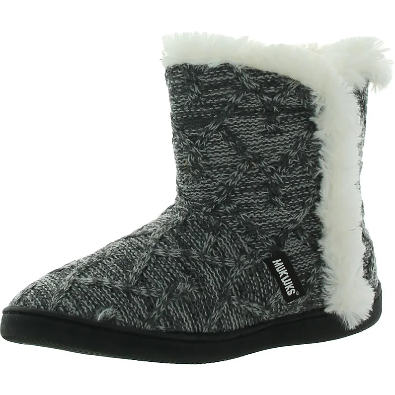 Muk Luks Womens Pull On Ankle Bootie Slippers