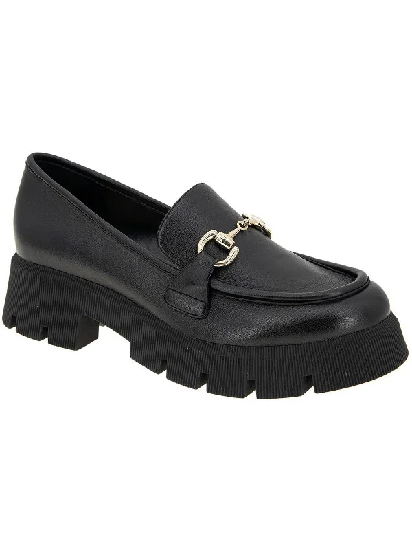 Raylin Womens Leather Slip-On Loafers