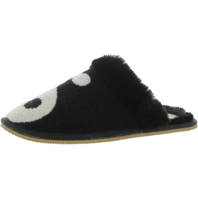 Soludos Womens Yin Yang Faux Fur Slip On Slide Slippers