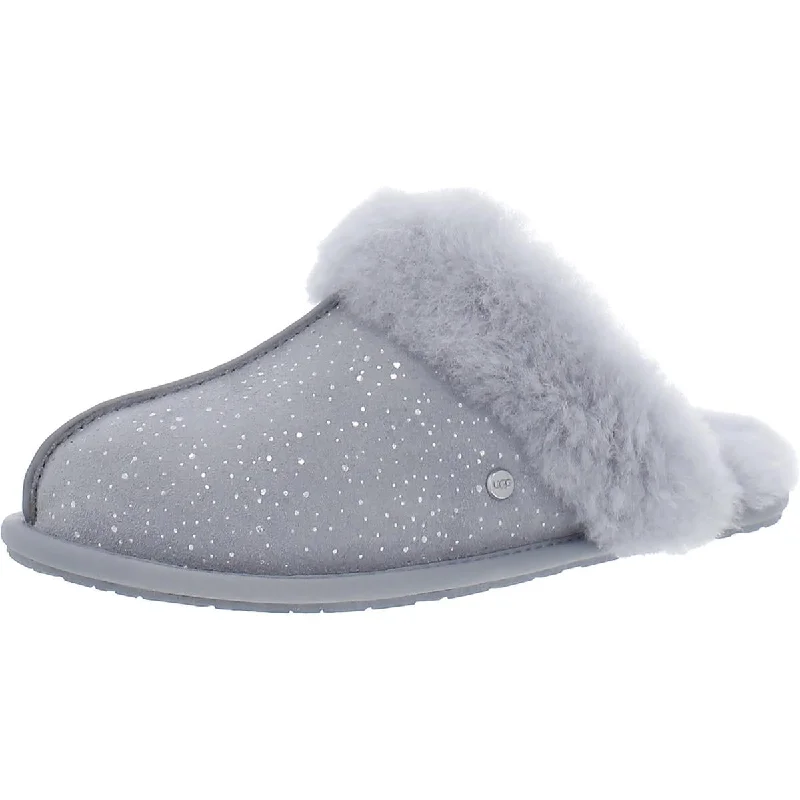 Ugg Womens Scuffette II Metallic Spots Leather Comfy Scuff Slippers