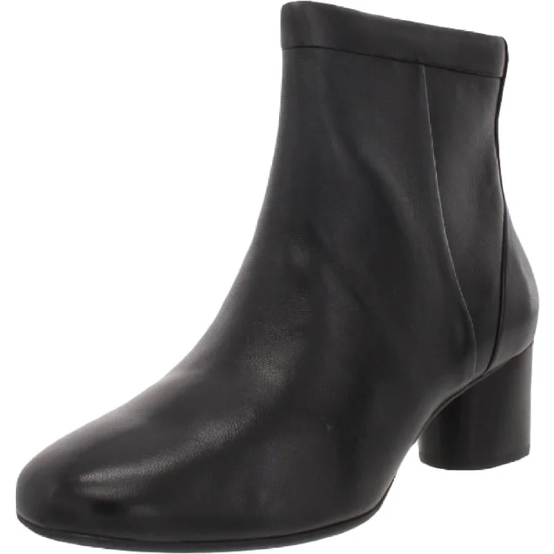 Unstructured by Clarks Womens Un Cosmo Up Leather Block Heel Ankle Boots