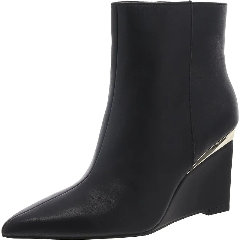 Vince Camuto Womens Baiyly Leather Pointed Toe Booties