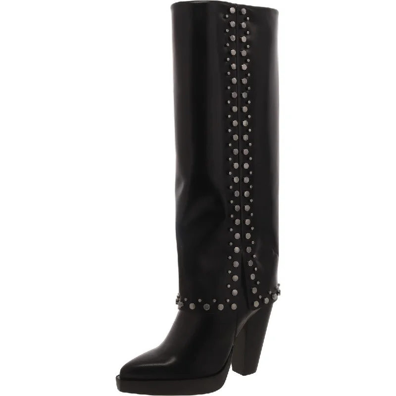 Vince Camuto Womens Neltenni2 Leather Pointed Toe Knee-High Boots