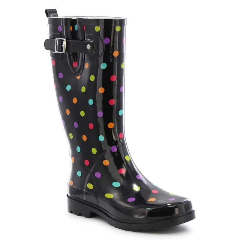 Western Chief Womens Dot City Waterproof Polka Dot Rain Boots