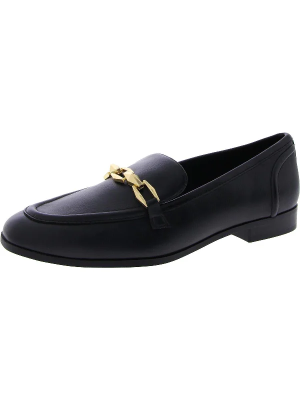 Womens Faux Leather Slip On Loafers