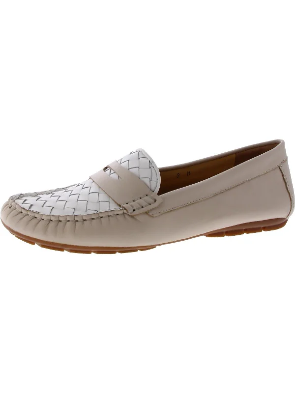 Womens Faux Leather Slip On Loafers