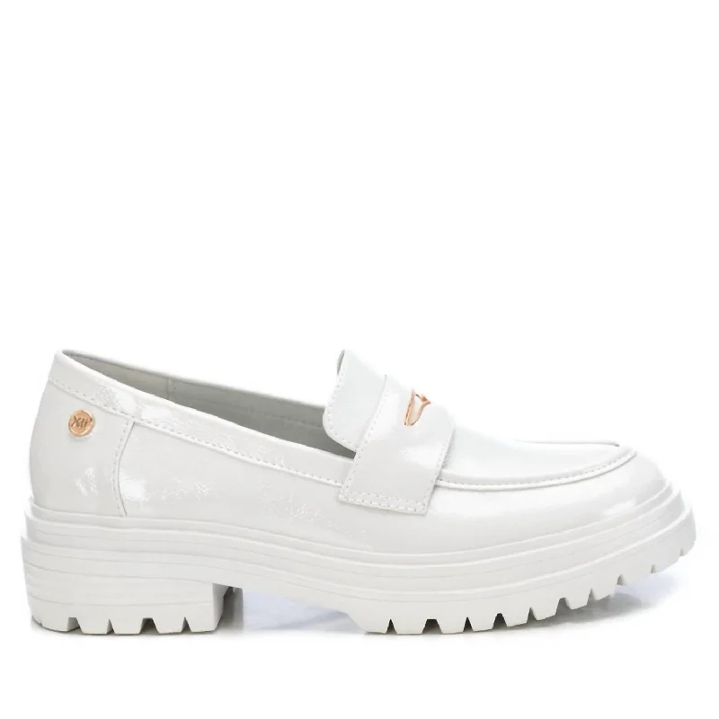 Women's Patent Leather Moccasins In Ice