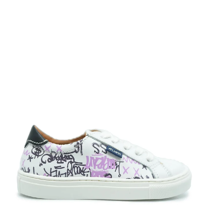 Atlanta Mocassin Grafitti Print Lace Up Sneaker