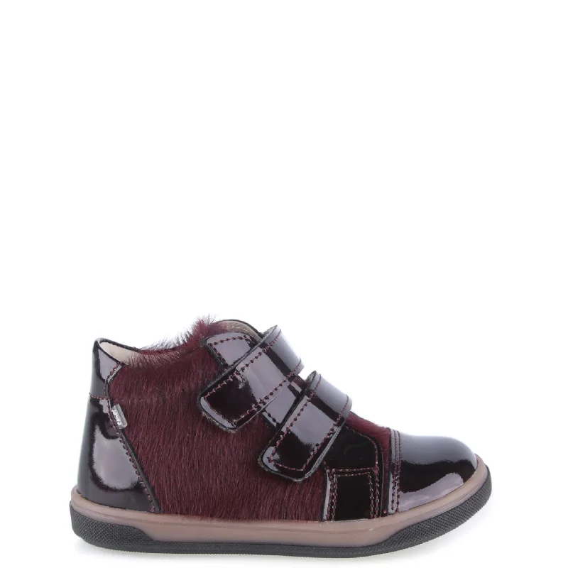 Emel Burgundy Pony Hair Baby Sneaker