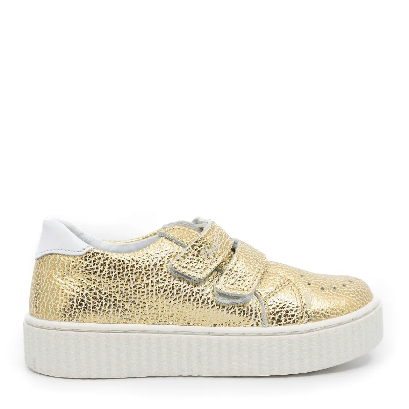 Emel Crackled Gold Velcro Sneaker